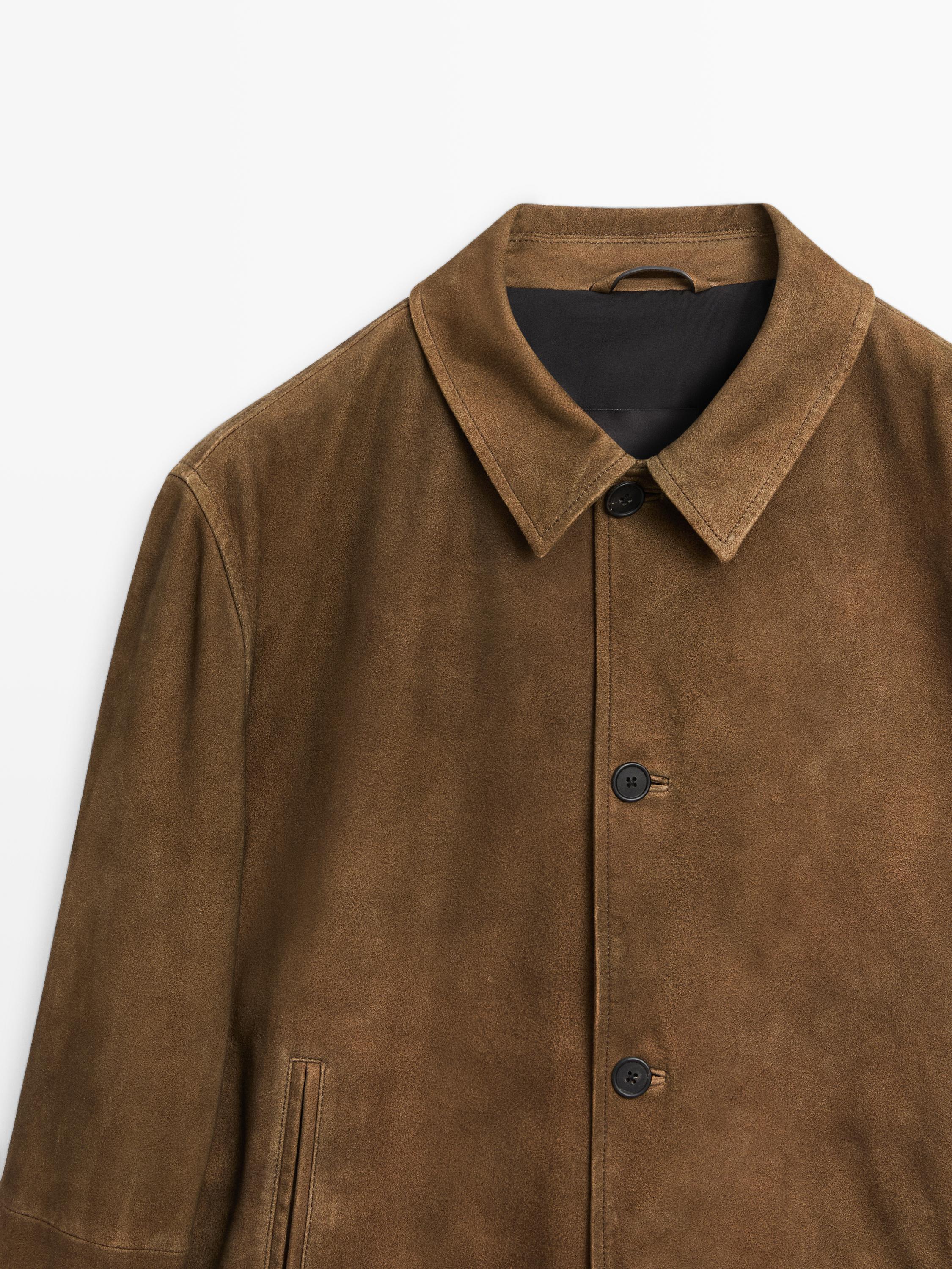 Nappa leather jacket with buttons