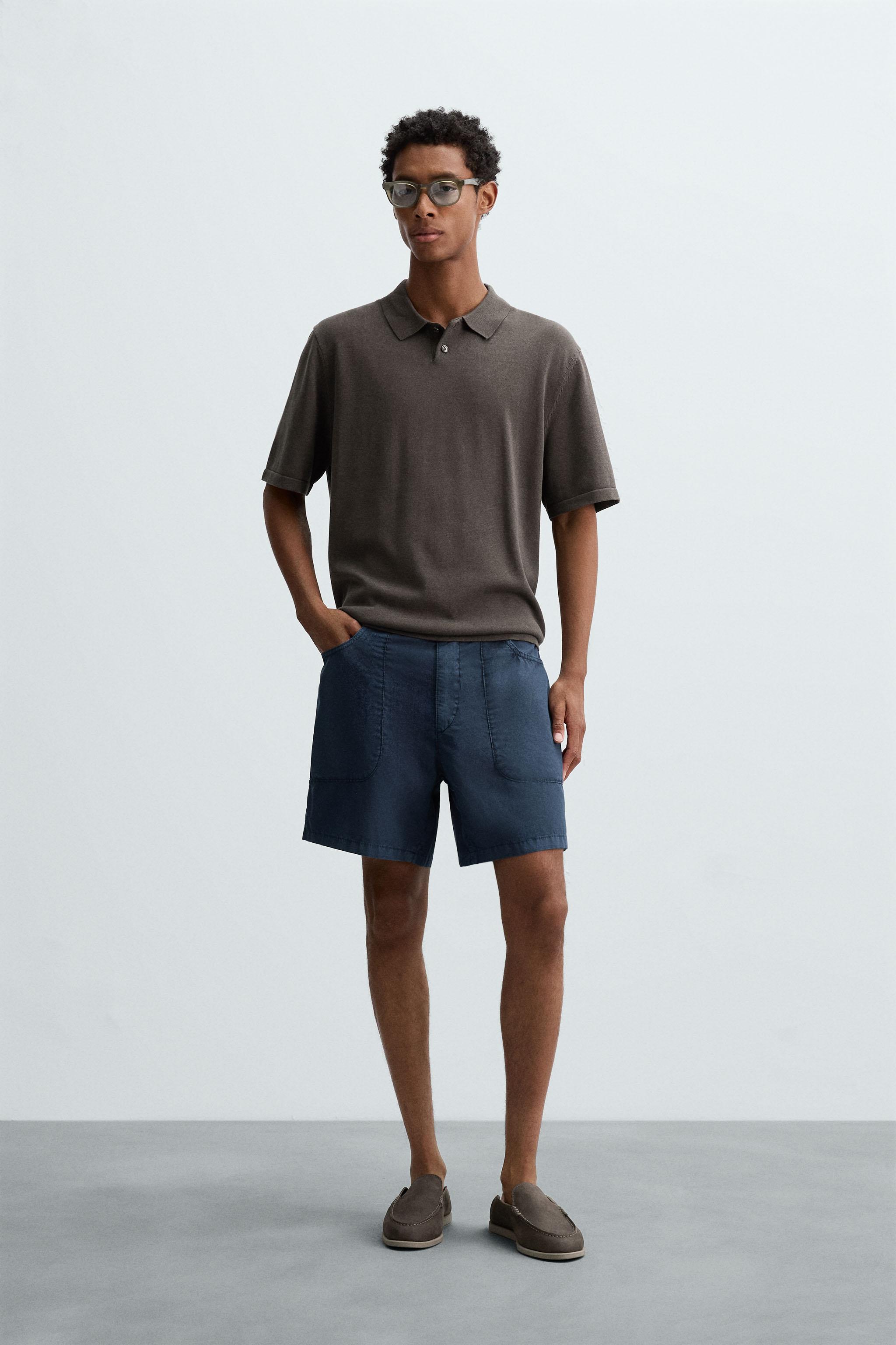 WASHED COTTON BERMUDA SHORTS