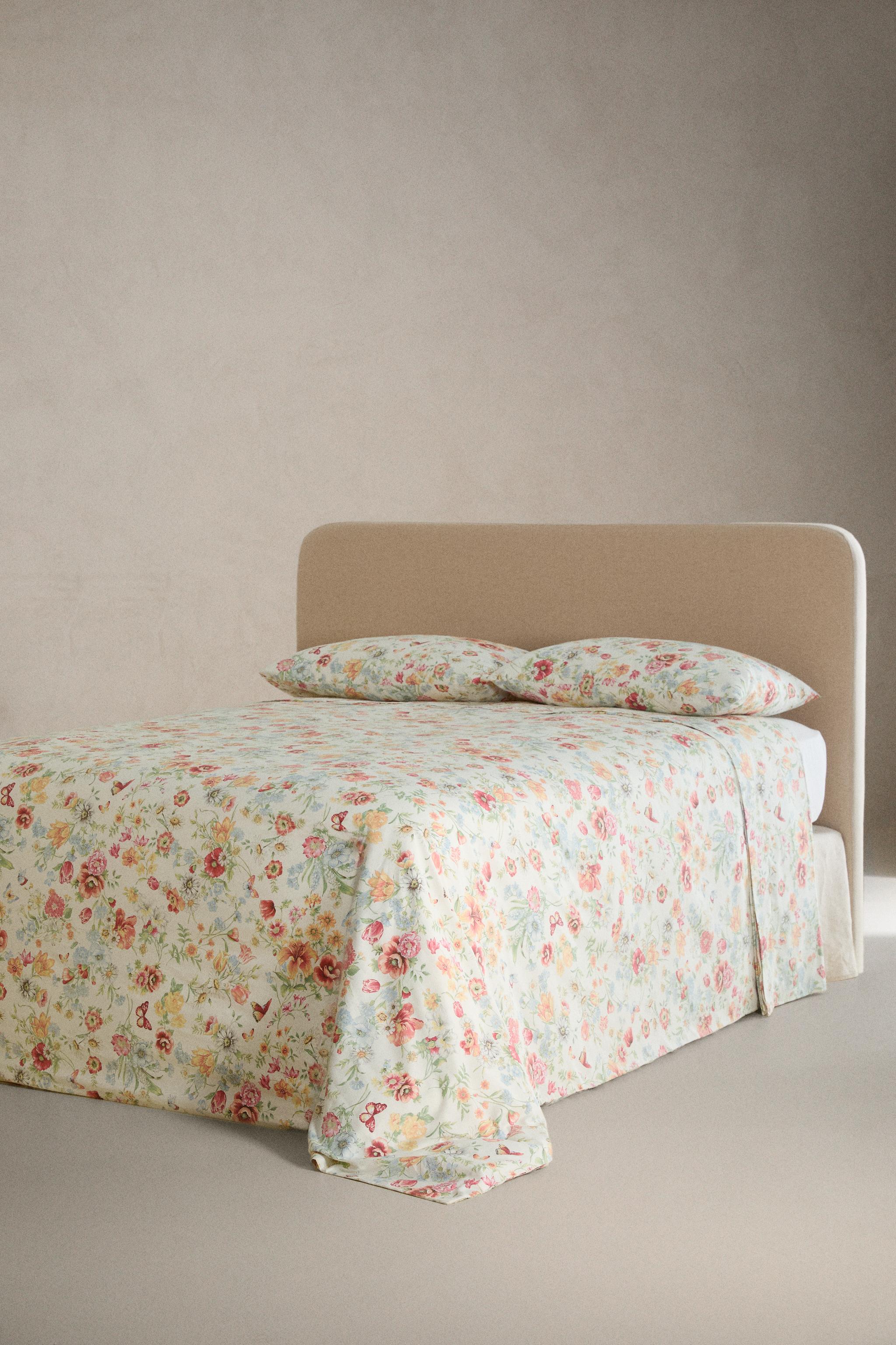 FLORAL PRINT SATEEN DUVET COVER
