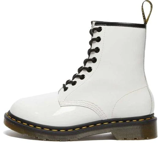 (WMNS) Dr.Martens 1460 Patent Leather Lace Up Boots 'White' 11821104