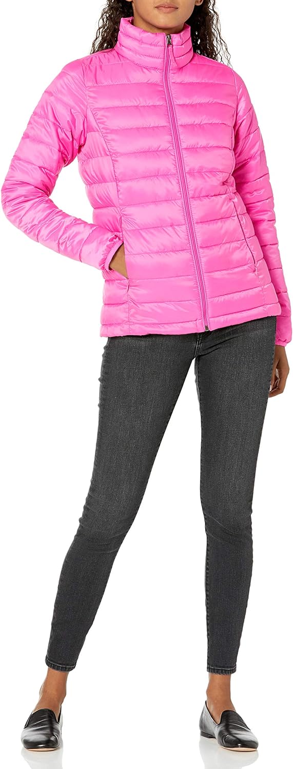 Amazon Essentials Women's Lightweight Long-Sleeve Water-Resistant Packable Puffer Jacket (Available in Plus Size)