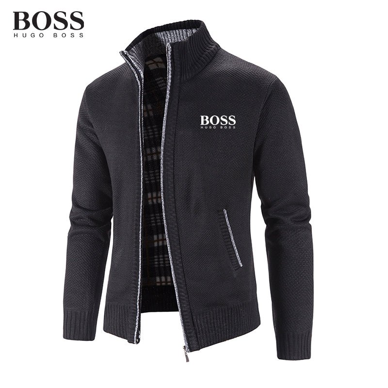Men Band Collar External Trench Coat