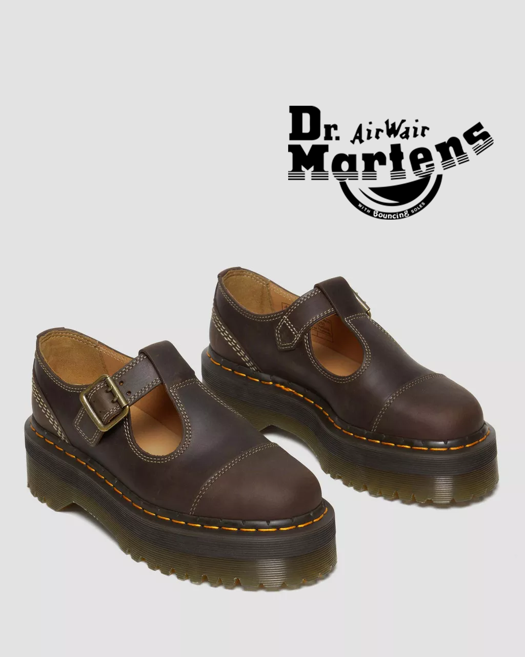 Bethan Arc Crazy Horse Leather Platform Mary Jane Shoes