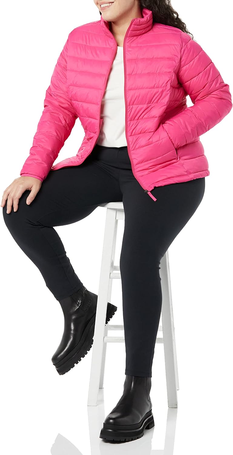 Amazon Essentials Women's Lightweight Long-Sleeve Water-Resistant Packable Puffer Jacket (Available in Plus Size)