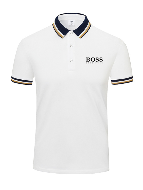 Men's Contrast collar Short Sleeve POLO shirt