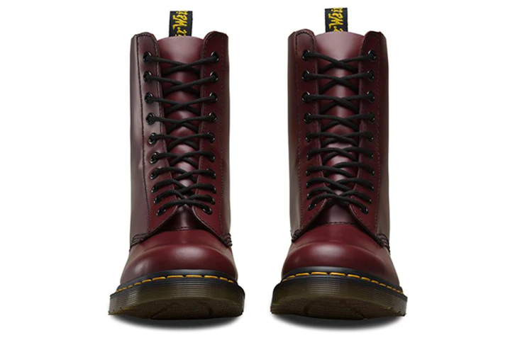 1490 Black Smooth Classic 10 Martin boots Couple Style Red 10092600