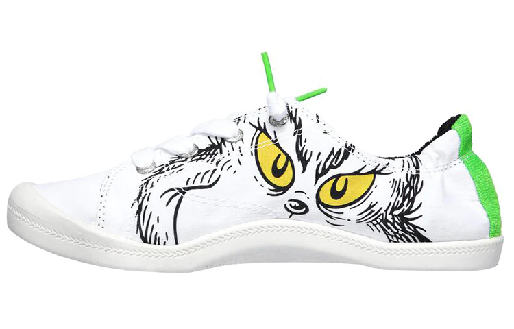 (WMNS) Dr. Seuss x Bob's Beach Bingo Low-Top Sneakers White/Green/Black 113596-WMLT