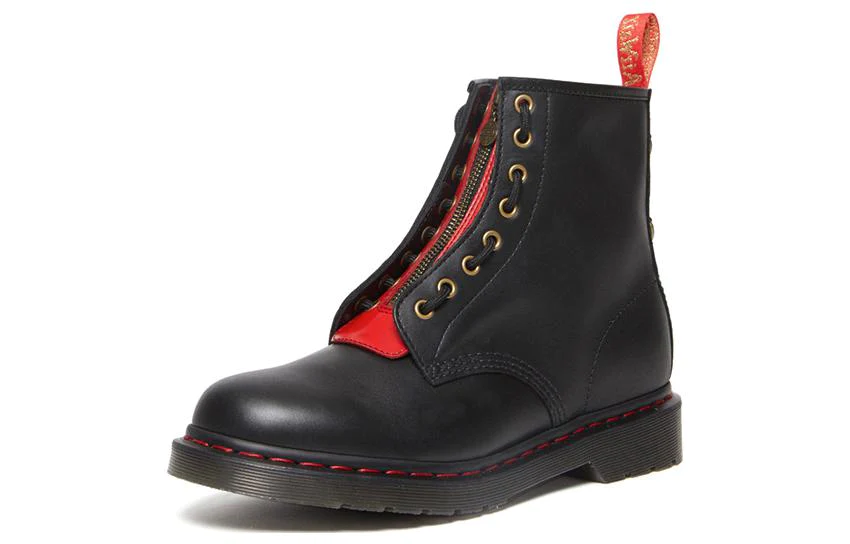 1460 Year of the Rabbit Leather Lace Up Boots 'Black Red' 30556004