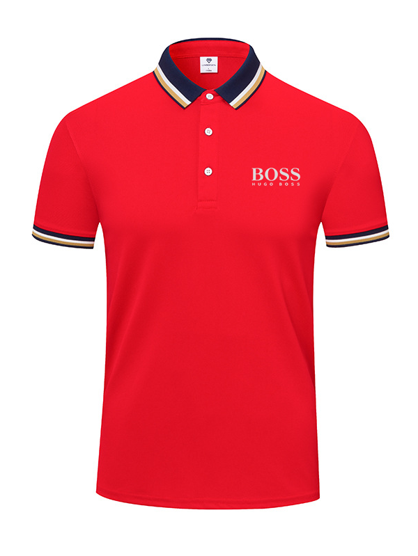 Men's Contrast collar Short Sleeve POLO shirt