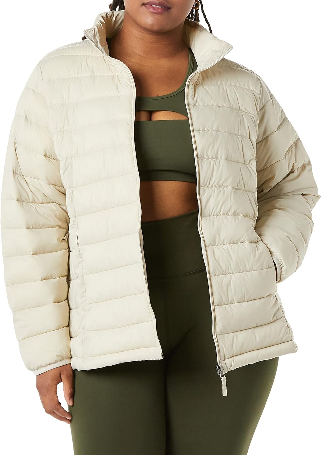 Amazon Essentials Women's Lightweight Long-Sleeve Water-Resistant Packable Puffer Jacket (Available in Plus Size)