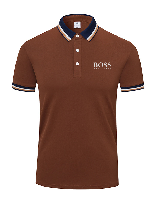 Men's Contrast collar Short Sleeve POLO shirt