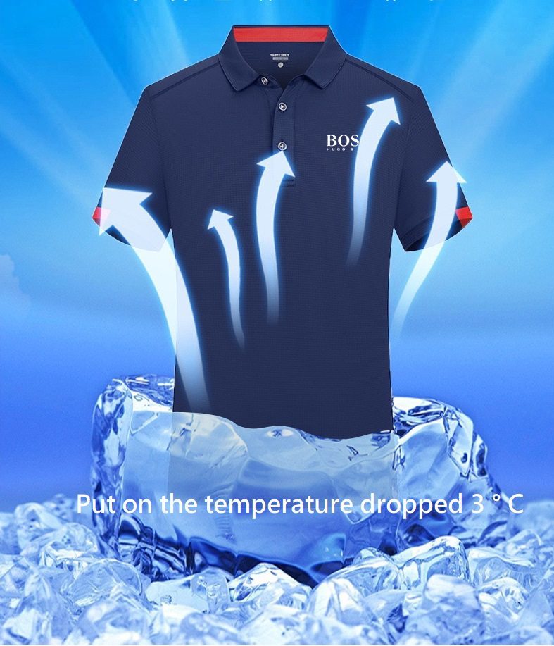 Men's summer sports short-sleeved quick-drying cool breathable polo shirt