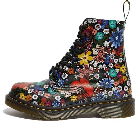 Pascal Floral Lace Up Boots Black Boots