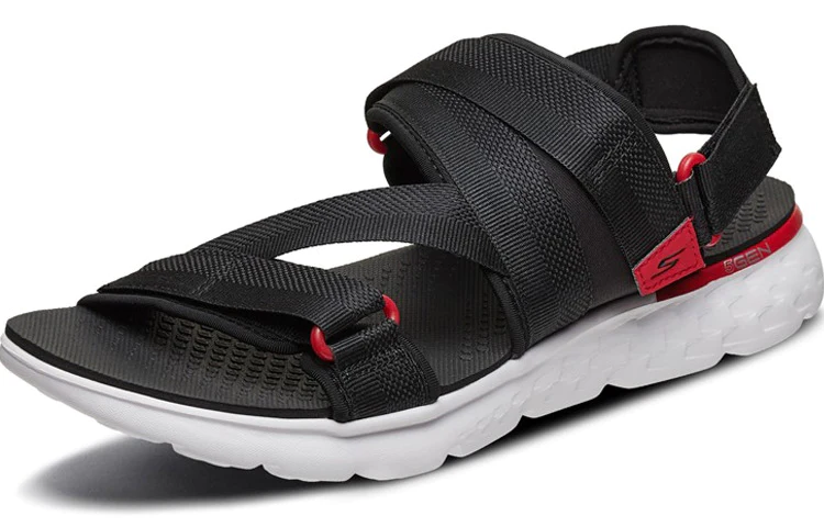 Velcro Outdoor Breathable Beach Sports Black Red Sandals 54263-BKRD