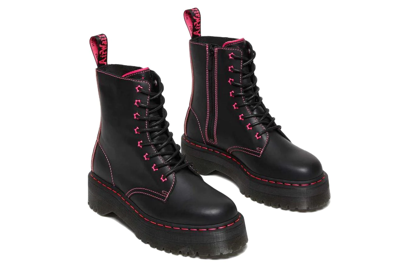 Jadon II Neon Star Leather Platform Boots 'Black' 27617001