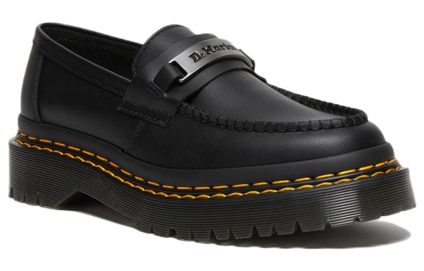 Double Stitch Leather Loafers