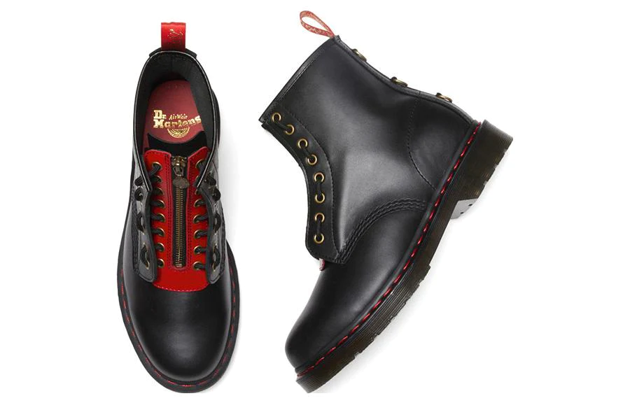 1460 Year of the Rabbit Leather Lace Up Boots 'Black Red' 30556004