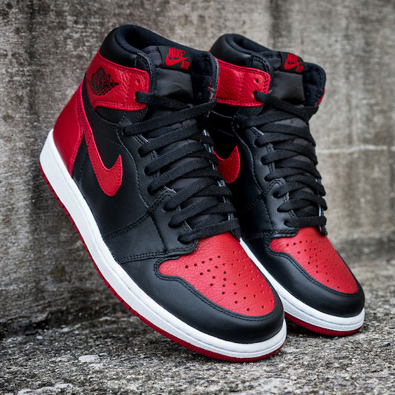 Retro Satin Bred Shoes (Black/Red)