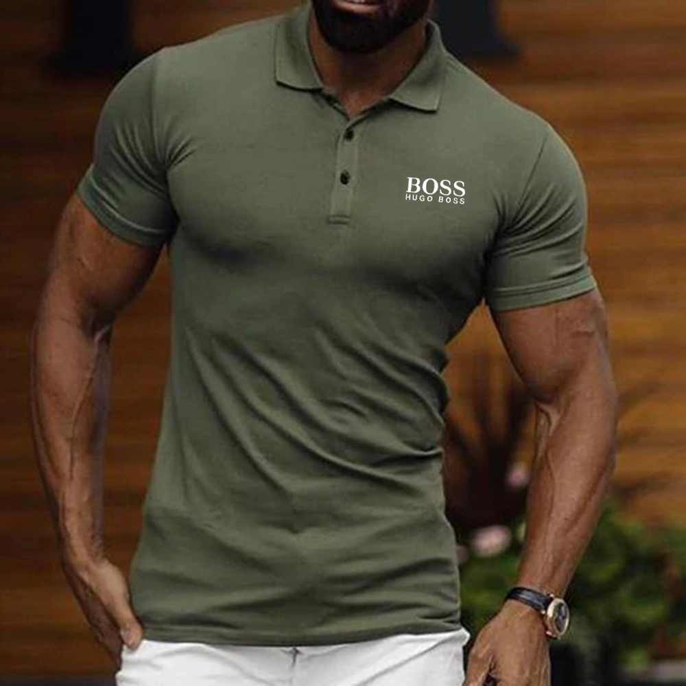 Men's casual loose short-sleeved polo shirt
