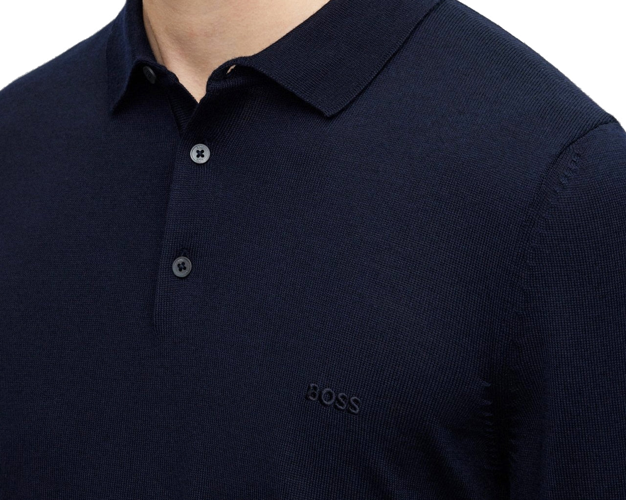 Bono L 50476357 Virgin Wool Polo Shirt Blue