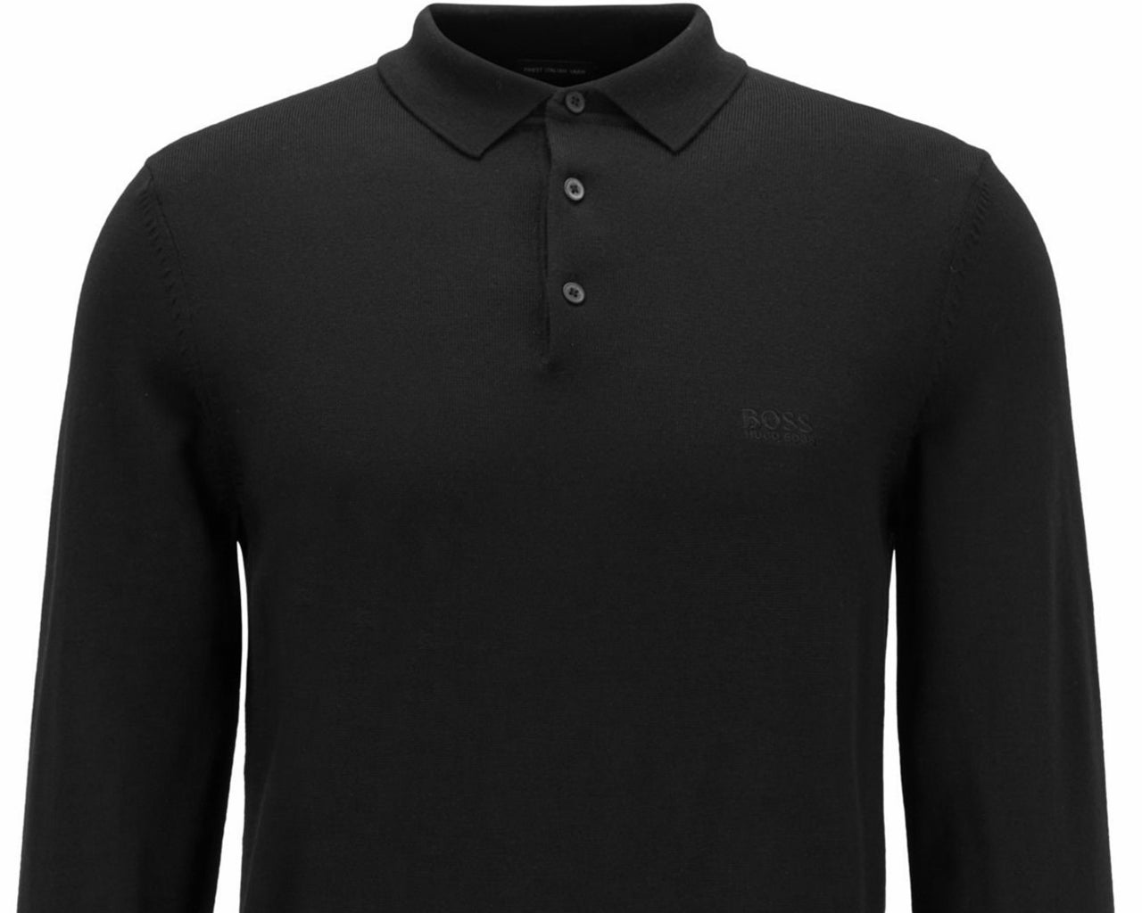 Bono L 50435429 001 Virgin Wool Polo Shirt Black