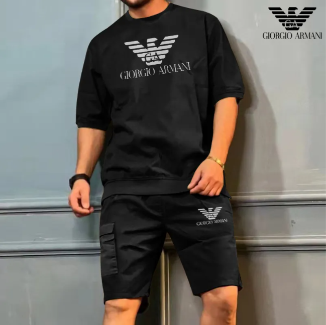 Męska wygodna, codzienna, prosta odzież sportowa (top + spodnie)