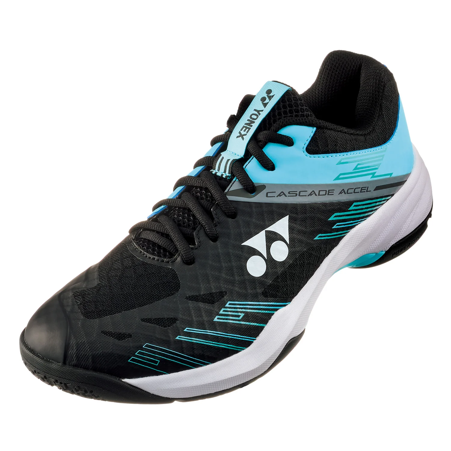 Outlet Power Cushion Cascade Accel (Black/Blue) WIDE Badminton Shoes