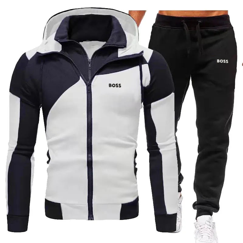 MENS CASUAL HOODIES SWEATSHIRT TWO PIECES SUITS