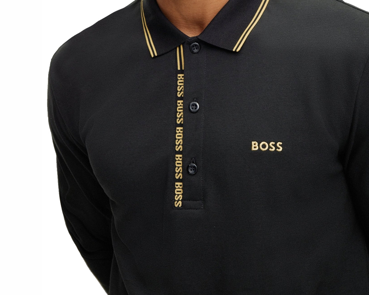 Pleesy 4 50475649 Long Sleeved Polo Shirt Black