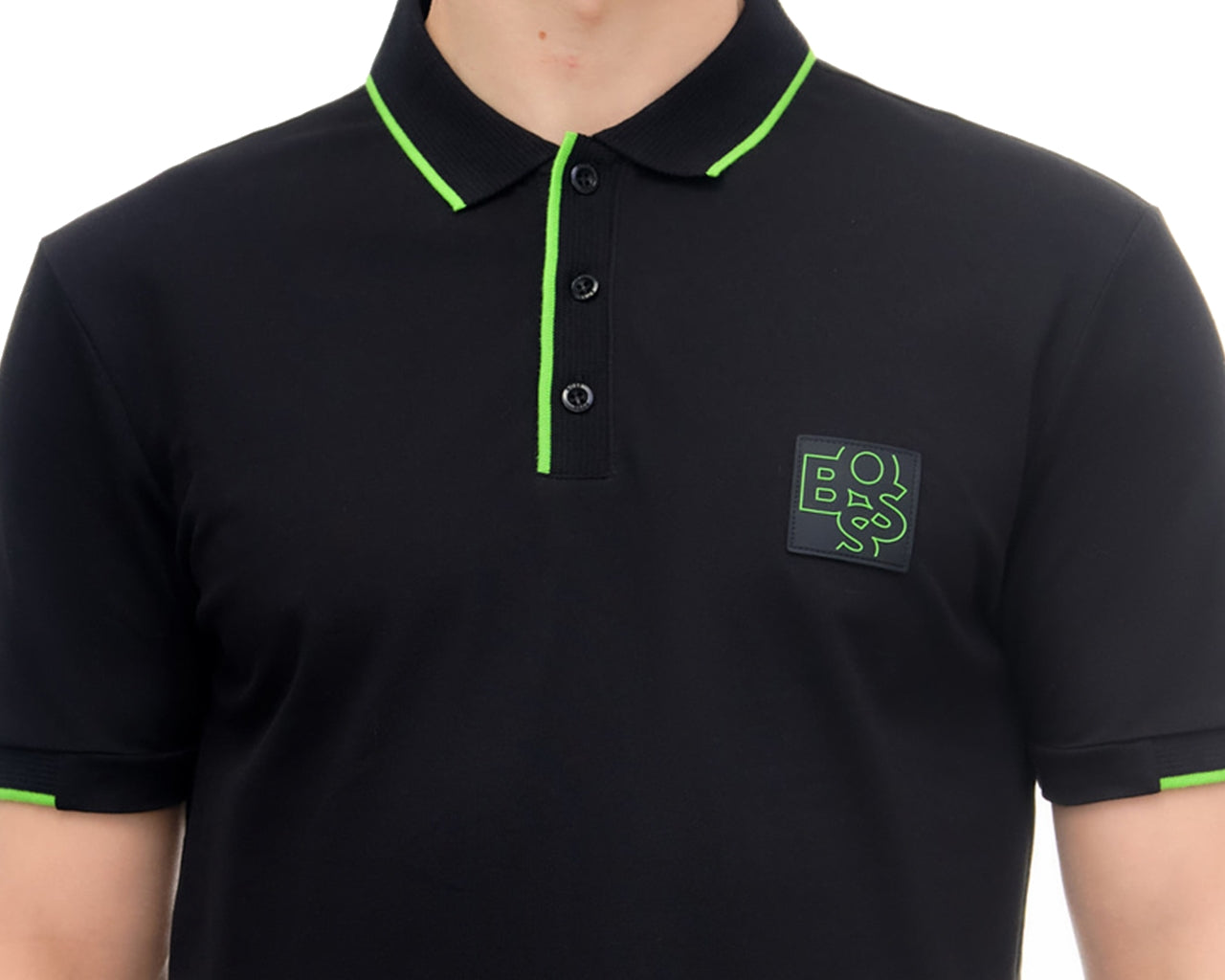 50476924 Paul Badge Slim Fit Polo Shirt Black