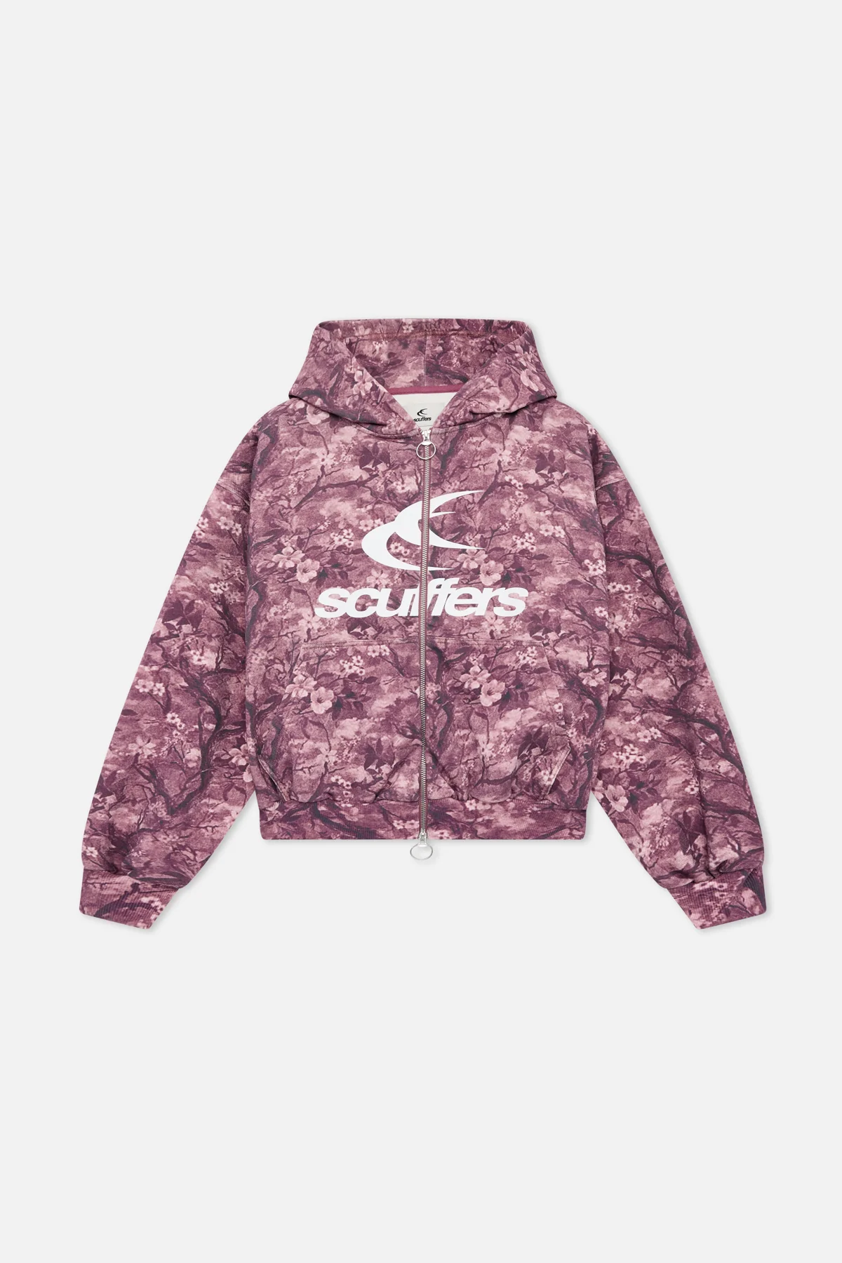 Real Flower Burgundy Zipper