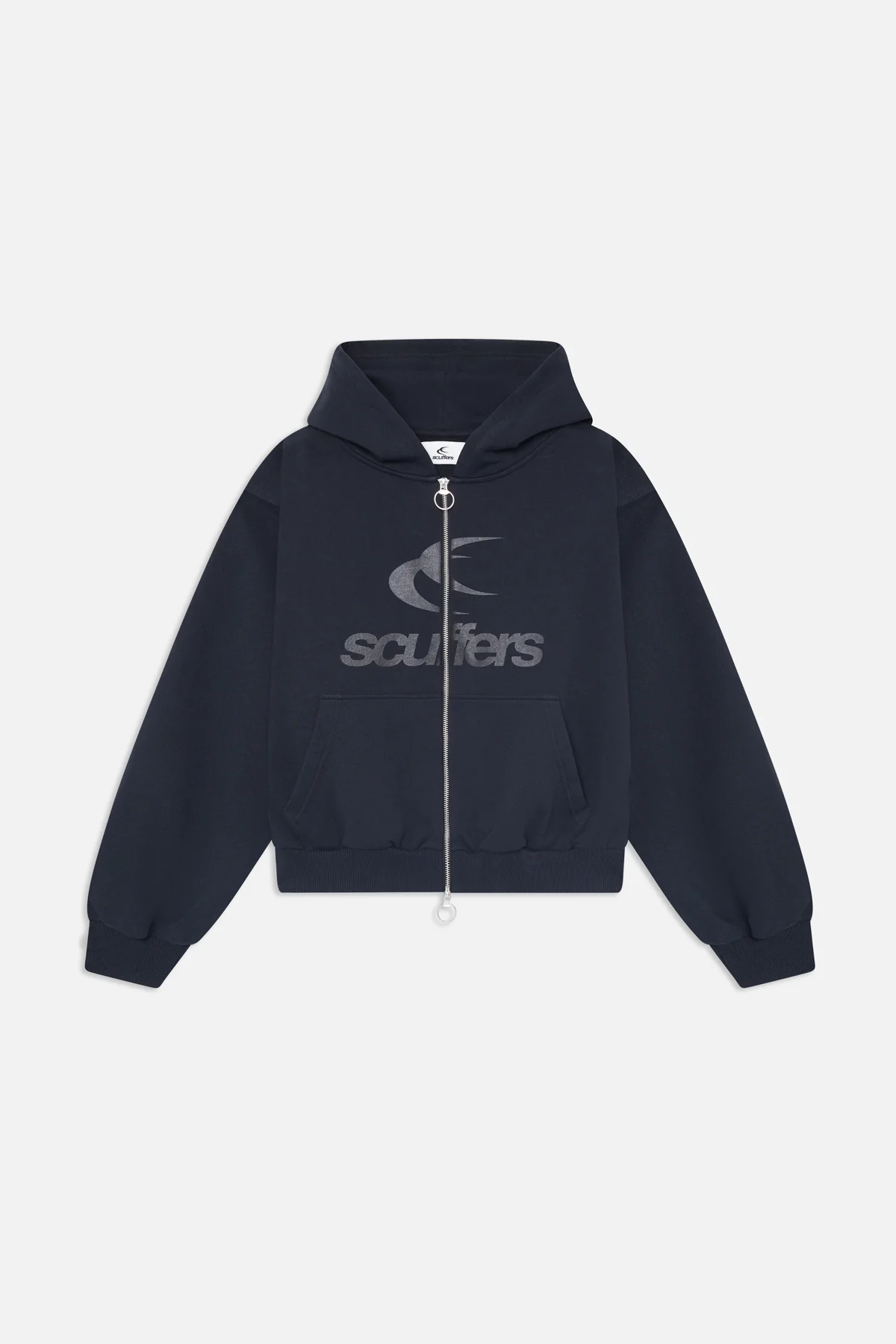 Logo Black Zipped Hoodie