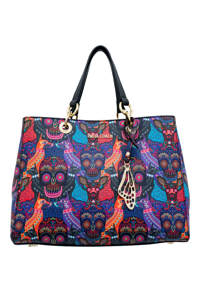 Bolsa Kaxan Saffiano Día de Muertos Mictlán Negro