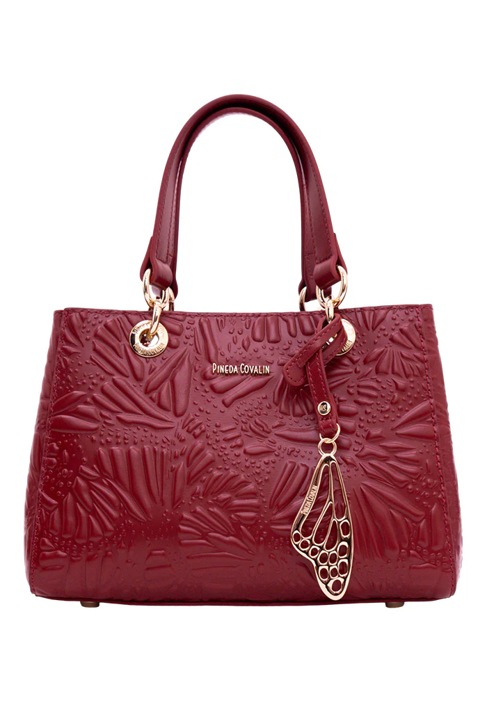 Mini Satchel Kaxan  Piel Grabado Mariposa