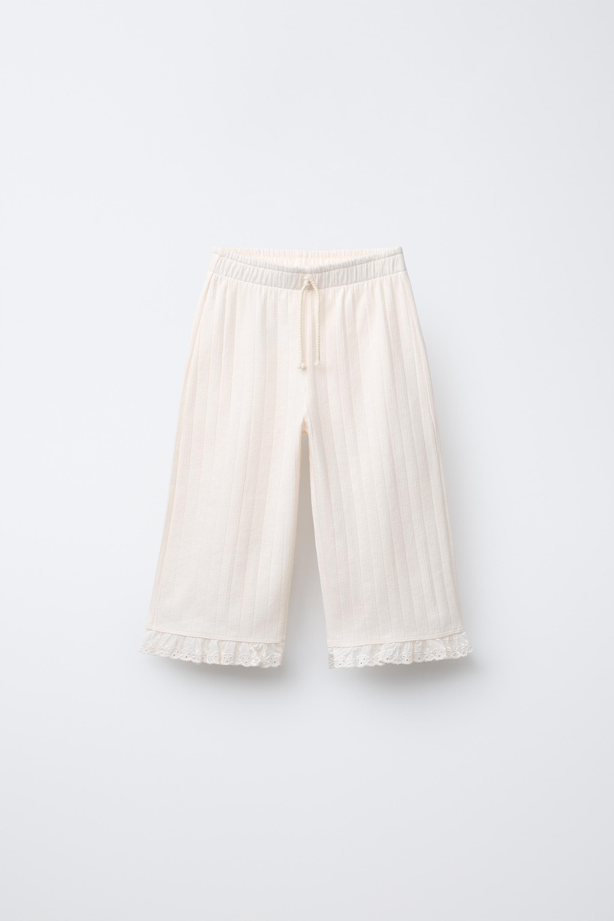 SWISS EMBROIDERED JACQUARD PANTS