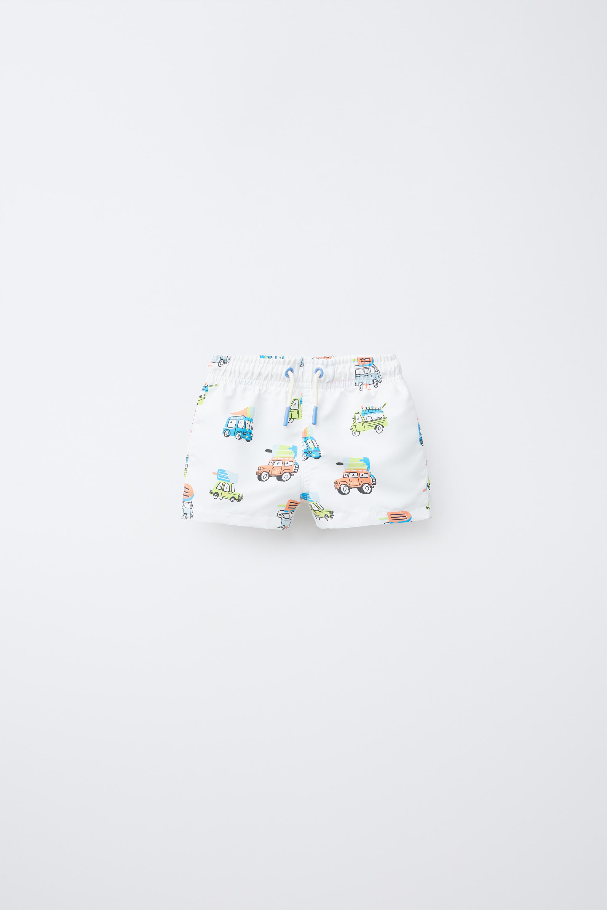 2-6 YEARS/ CARS AND ICE CREAM SWIM SHORTS