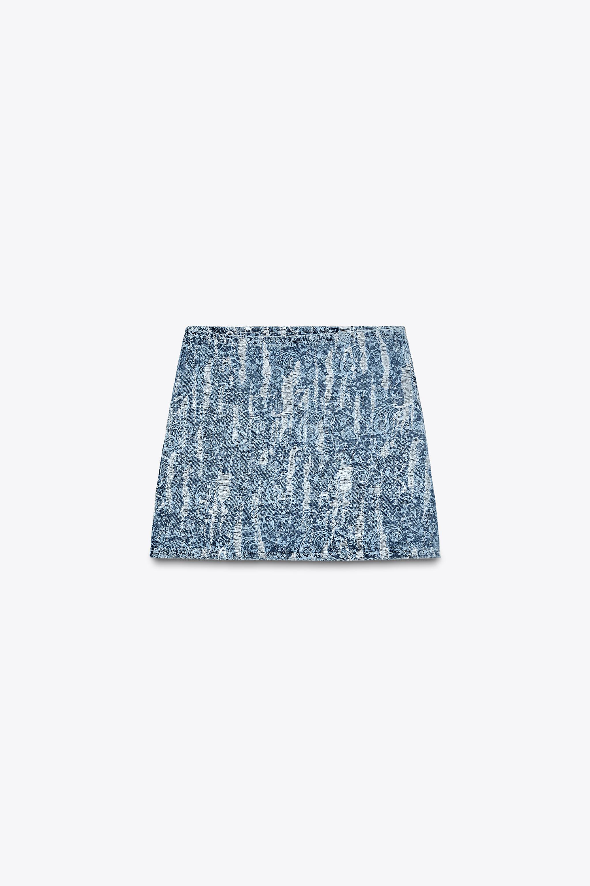 Z1975 DISTRESSED-EFFECT DENIM MINI SKIRT