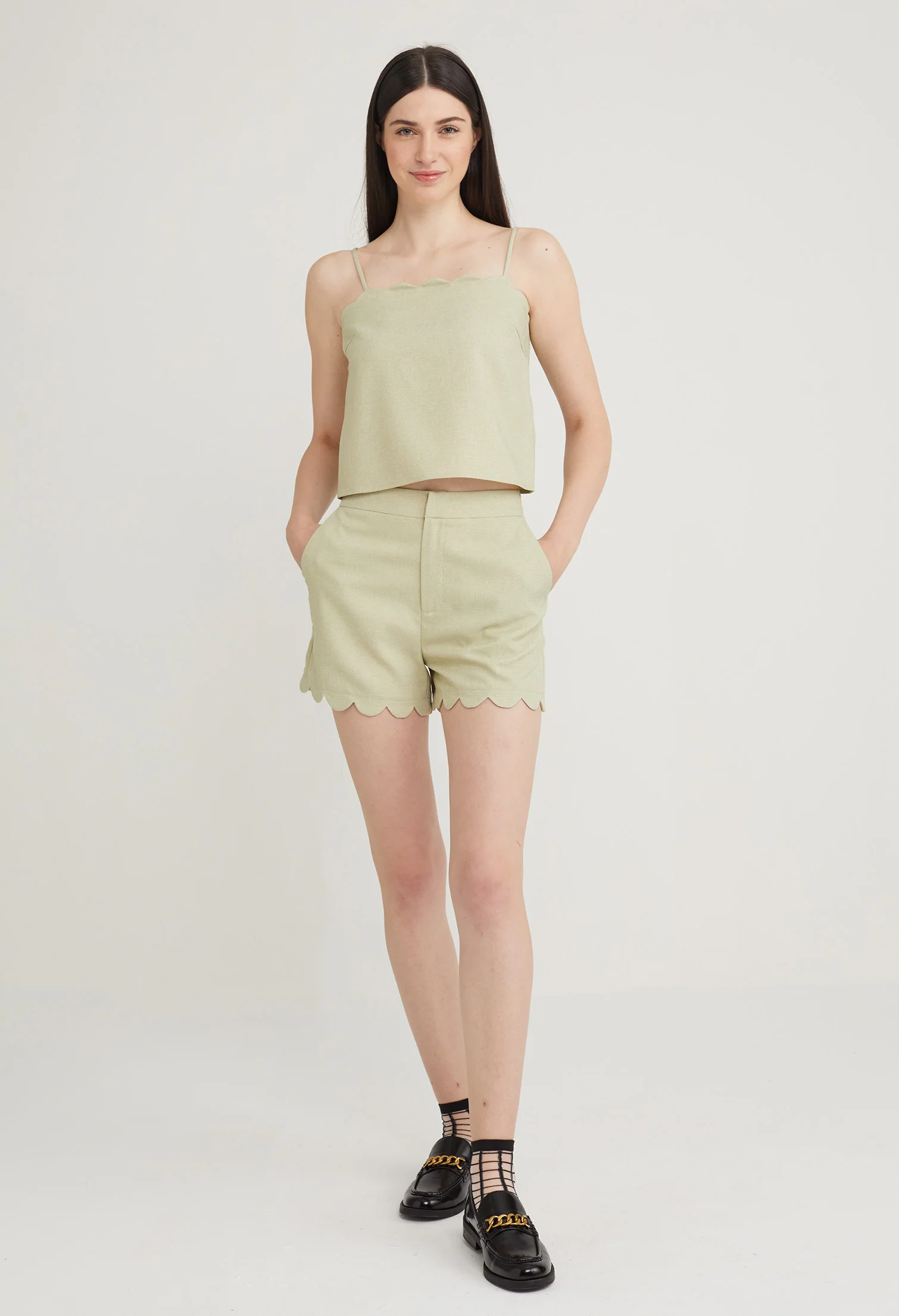 Scalloped Hem Tank Top