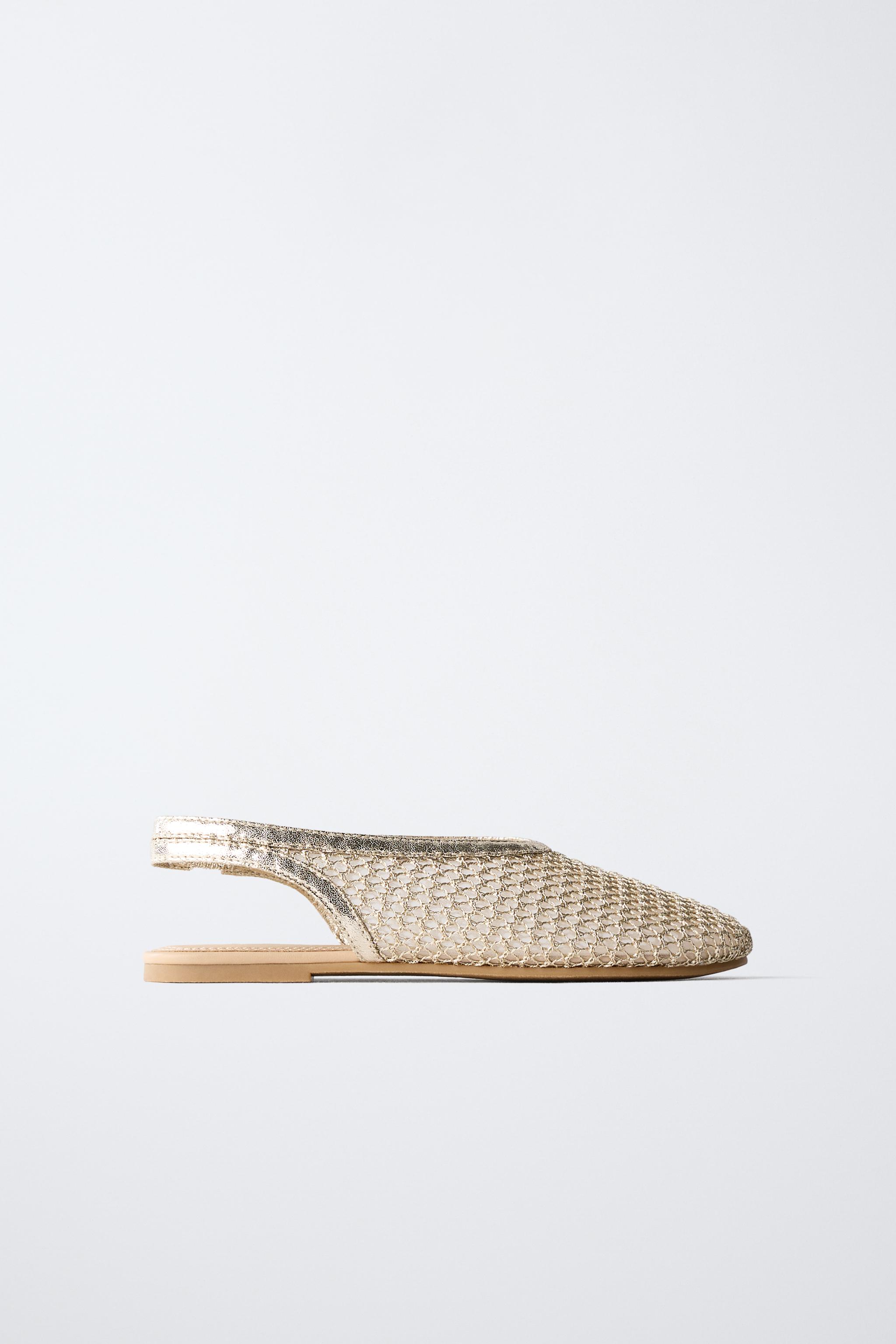 GOLD SLINGBACK BALLET FLATS