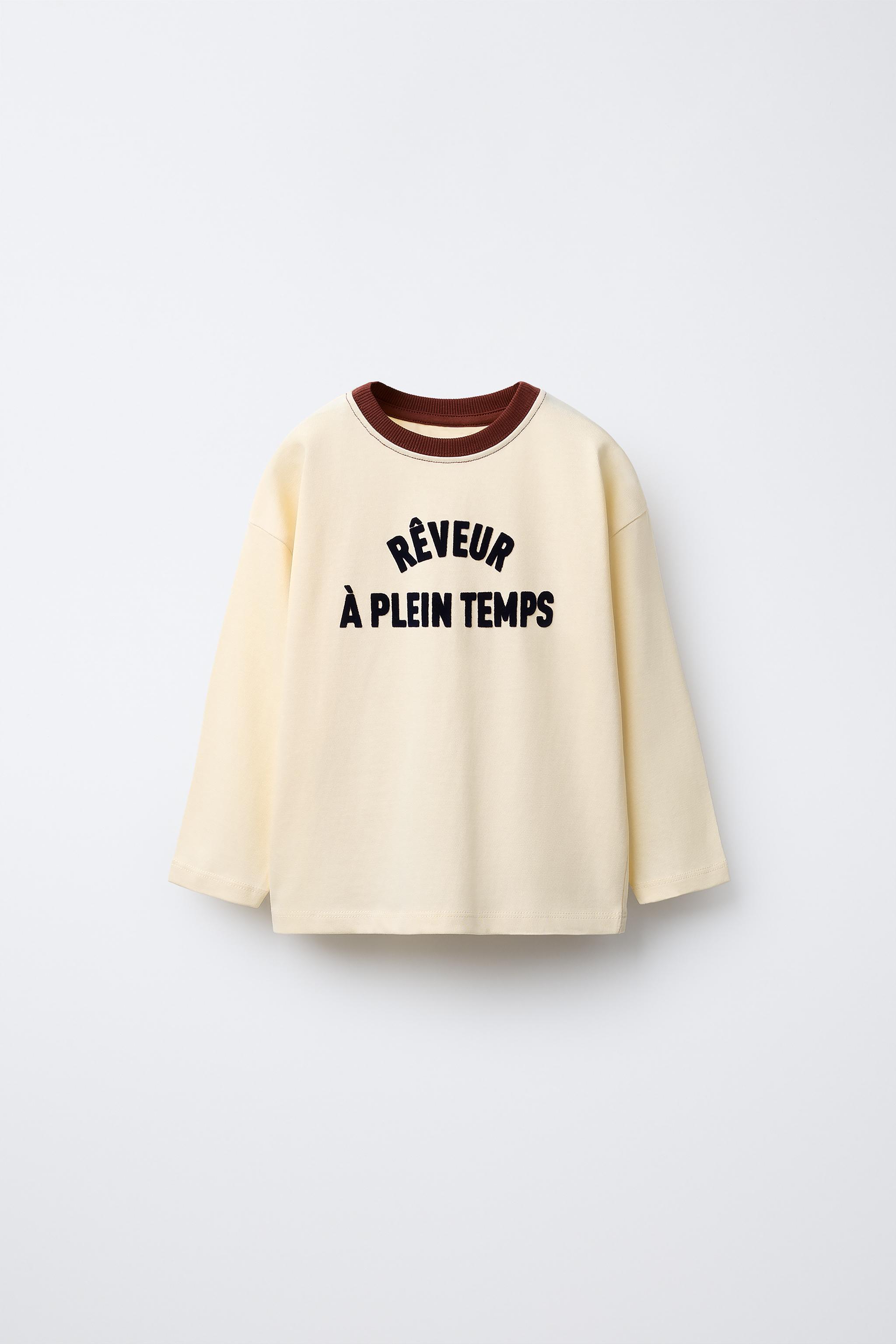 FLOCKED TEXT T-SHIRT