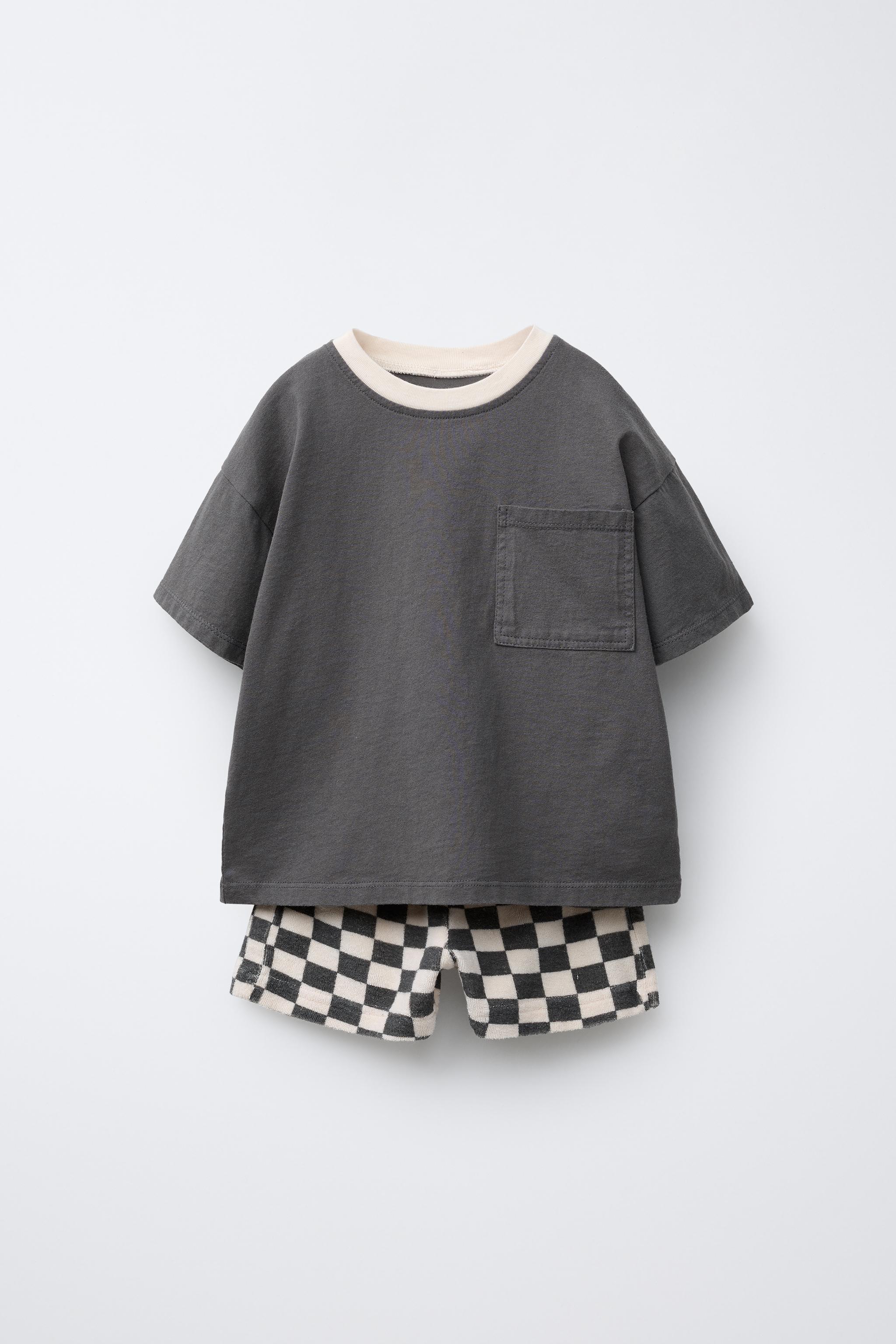 CHECKERBOARD T-SHIRT AND BERMUDA JOGGING SET