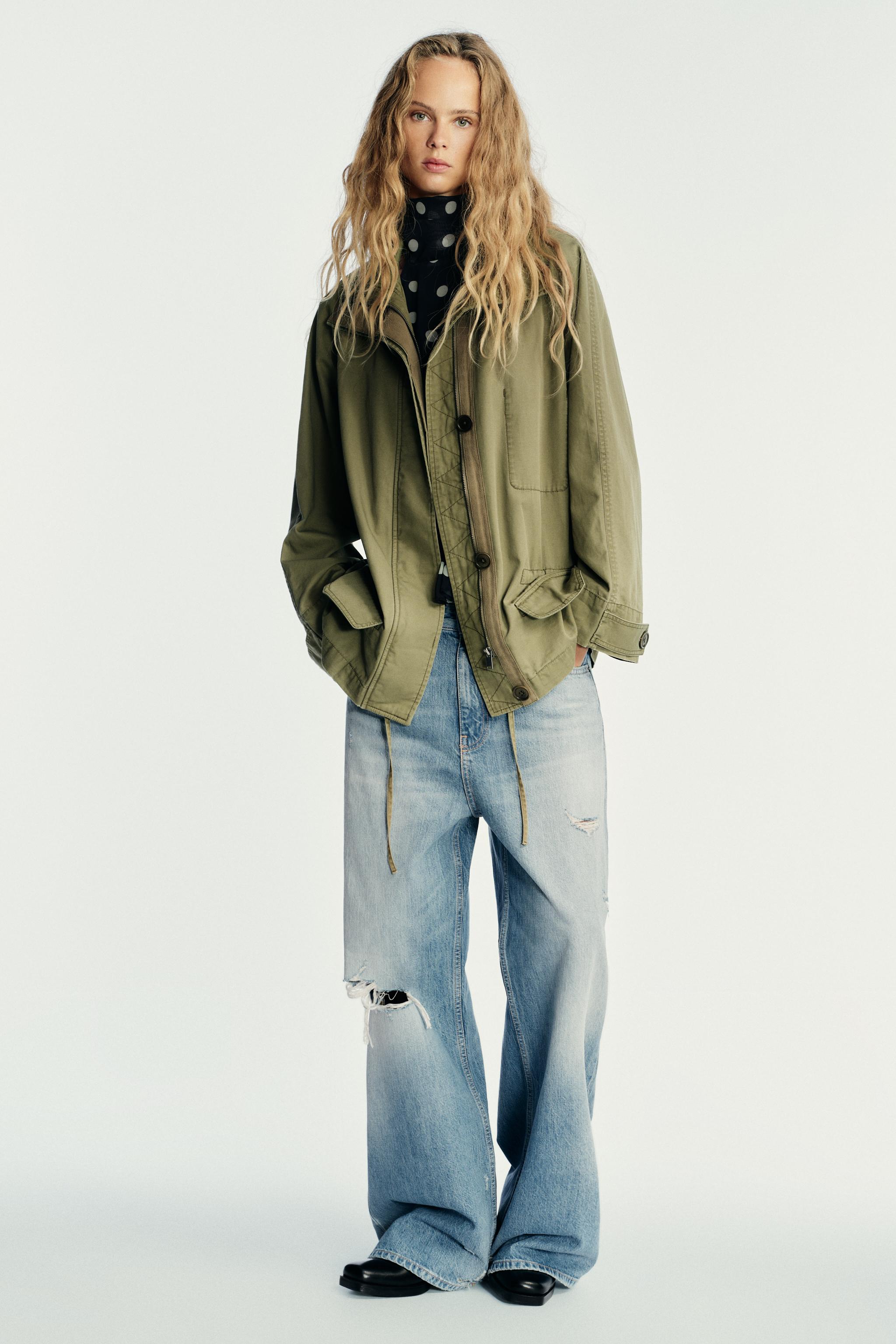 TRF MID-RISE RIPPED BAGGY JEANS