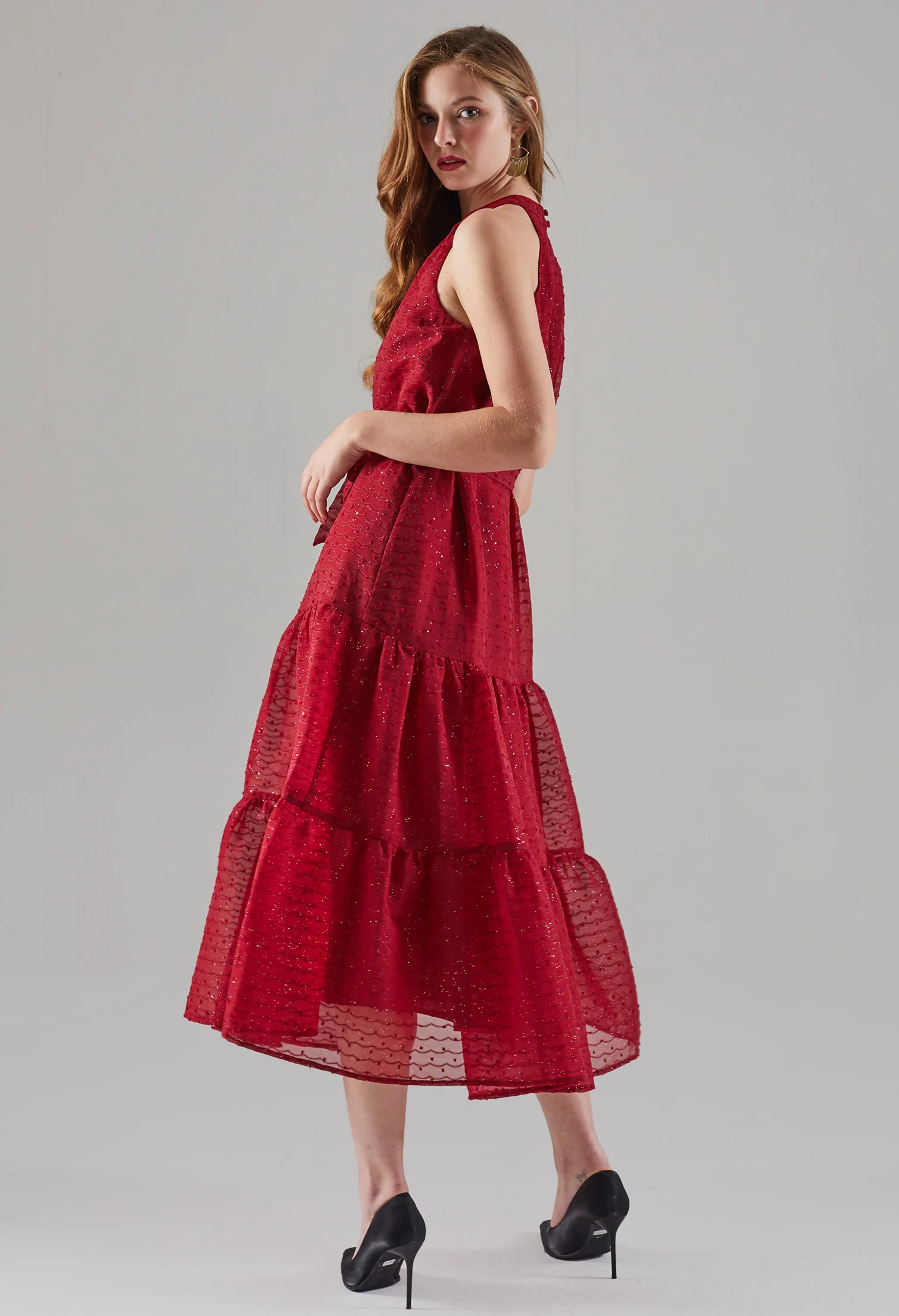 Moonlit Halter Tiered Dress