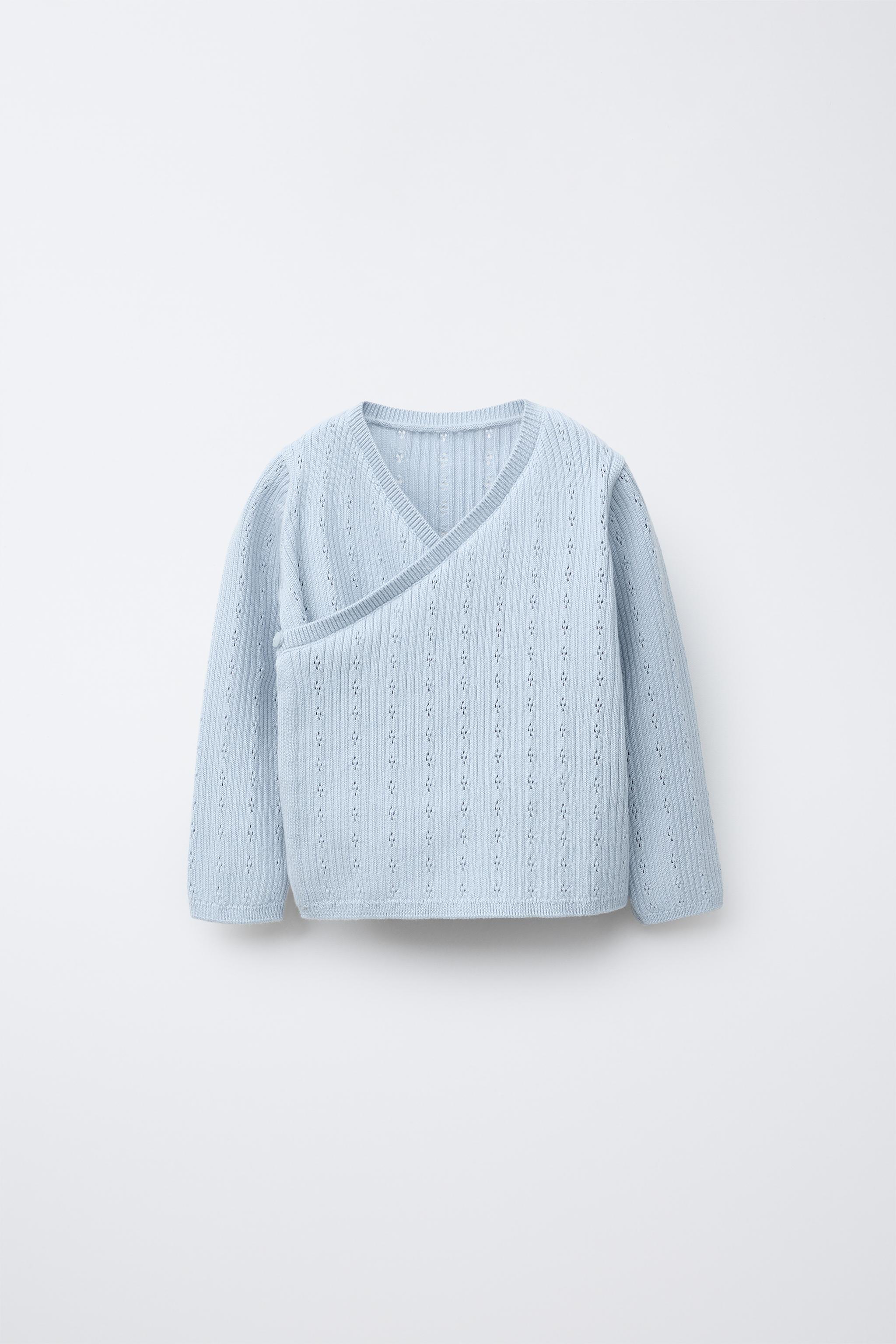 OPENWORK CROSSOVER KNIT CARDIGAN