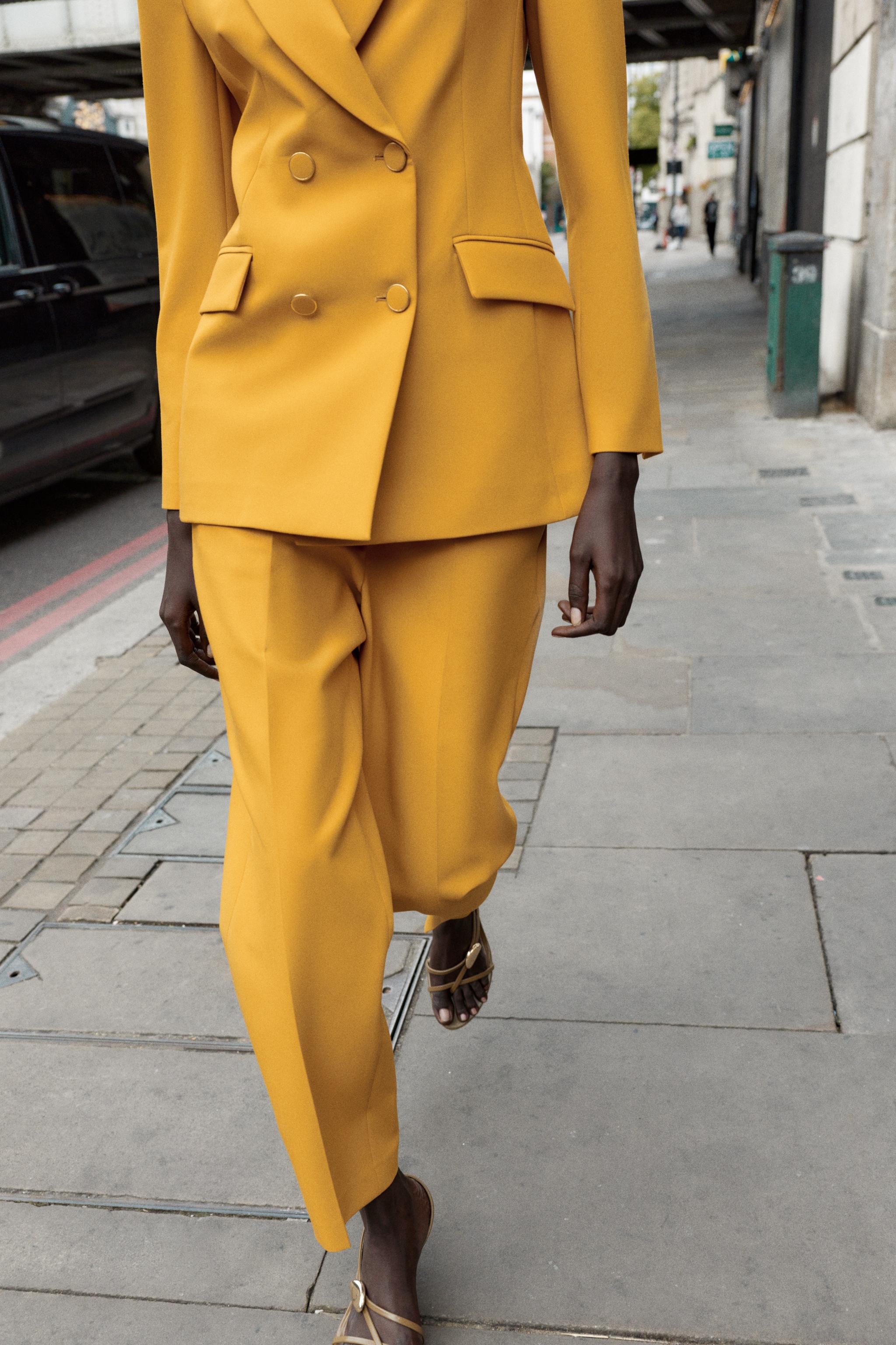 DOUBLE BREASTED BLAZER WITH SHOULDER PADS