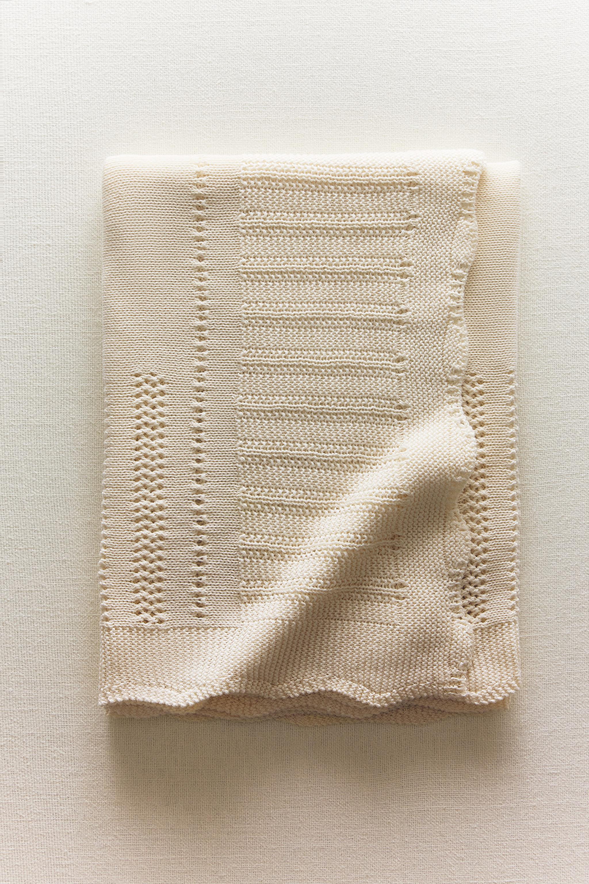 CHILDREN'S OPENWORK COTTON BLANKET