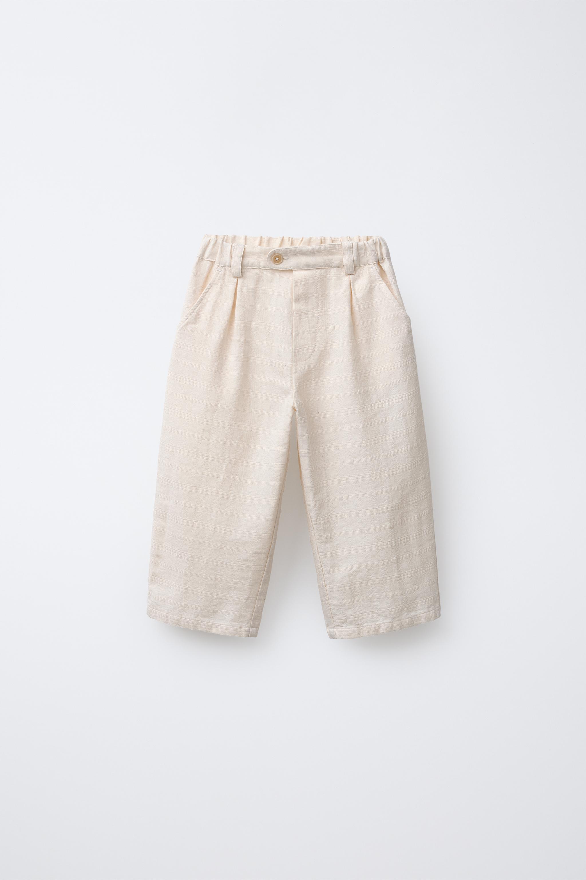 TEXTURED STRAIGHT LEG PANTS