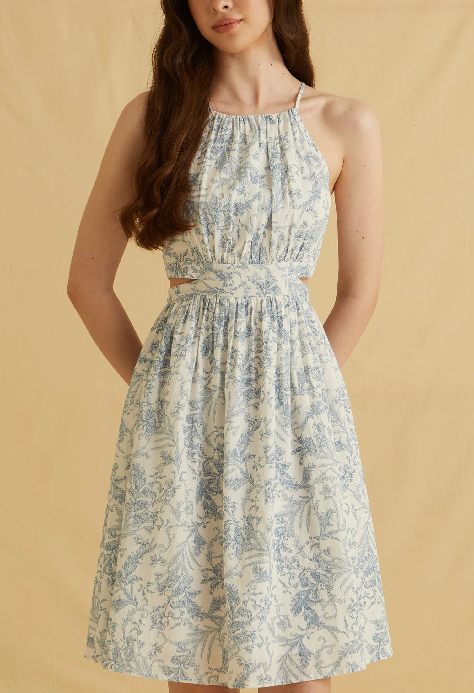 Ravello Bloom Halter Mini Dress