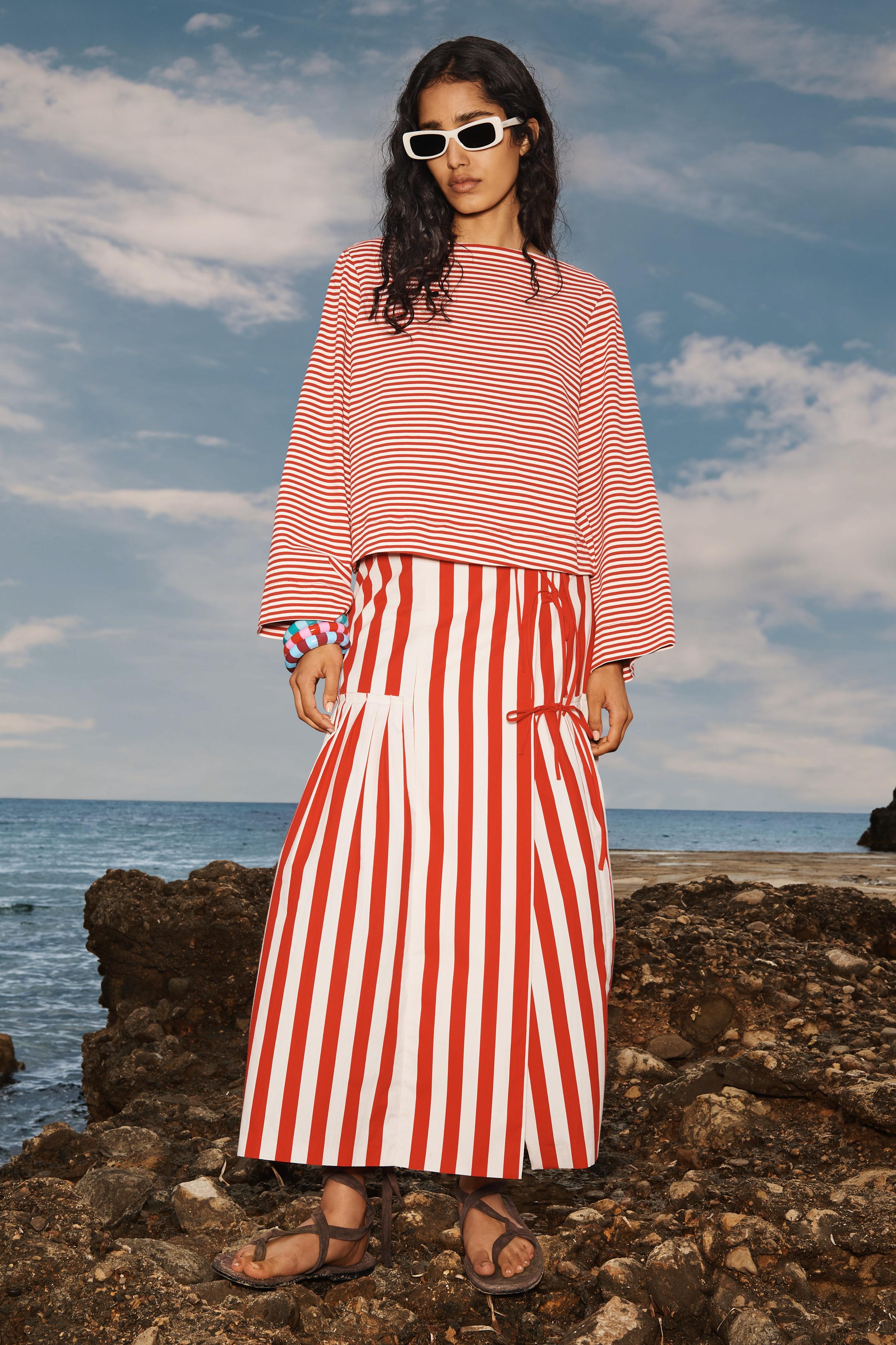LIMITED EDITION STRIPED MIDI SKIRT