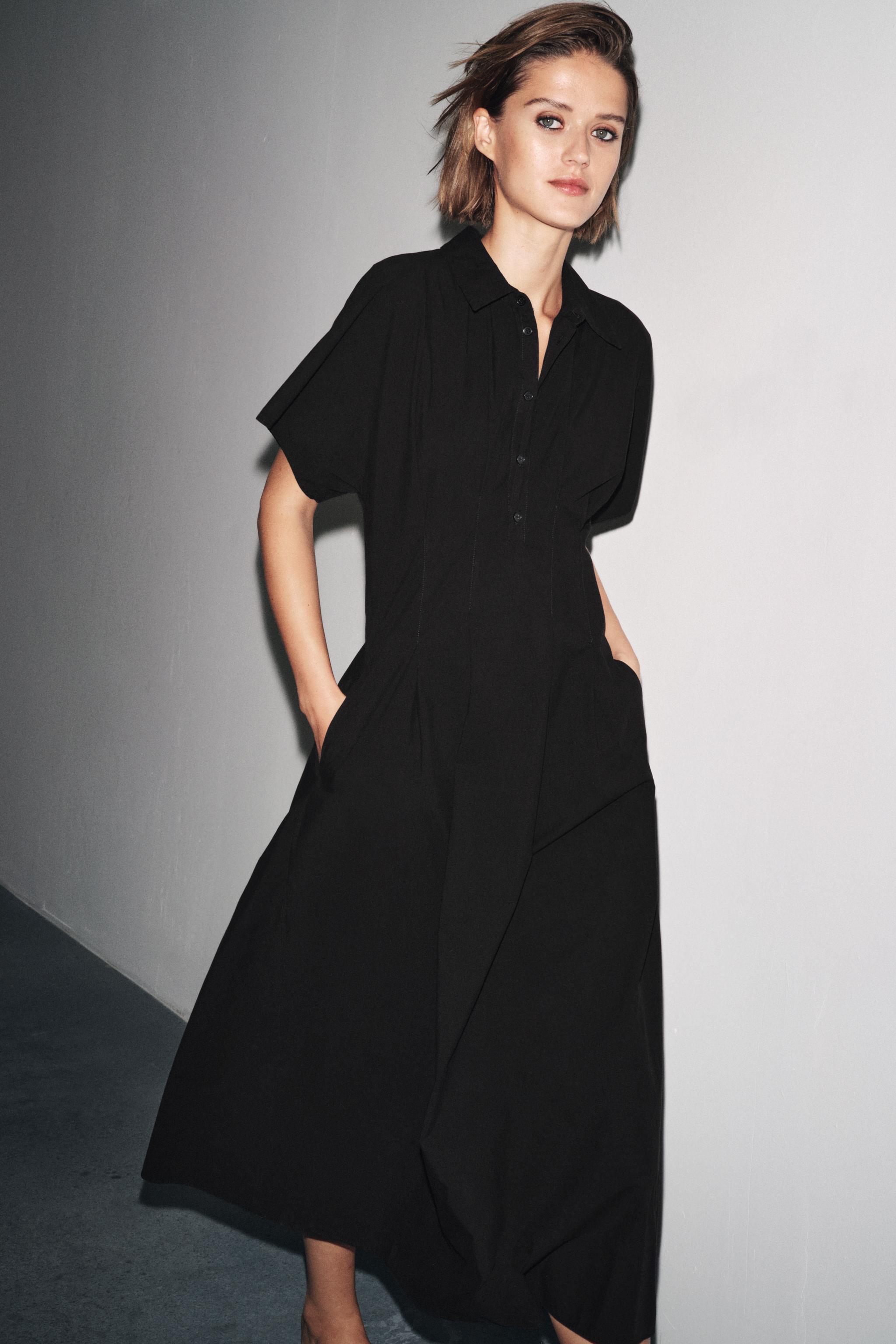 ZW COLLECTION SHORT SLEEVE POPLIN DRESS